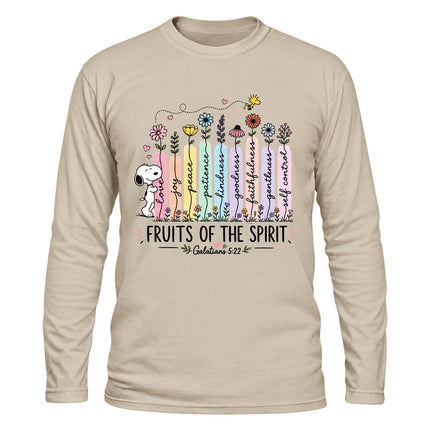 Fruits of the Spirit Galatians 5 22 Floral Christian Christmas Gift Long Sleeve T-Shirt