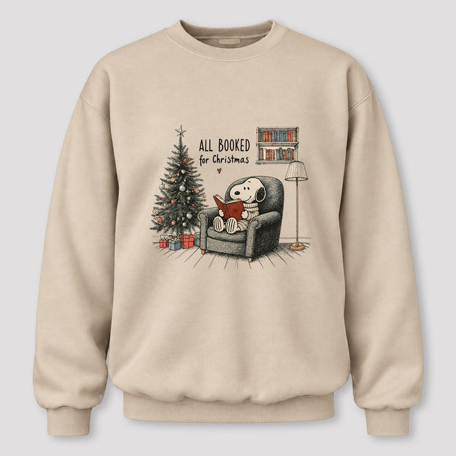 All Booked for Christmas Cozy Book Lover Sweatshirt