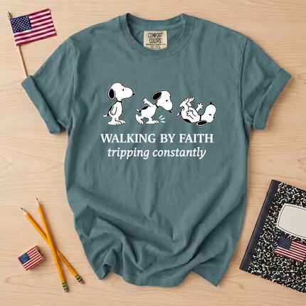 Comfort Colors Walking By Faith Tripping Constantly T-Shirt
