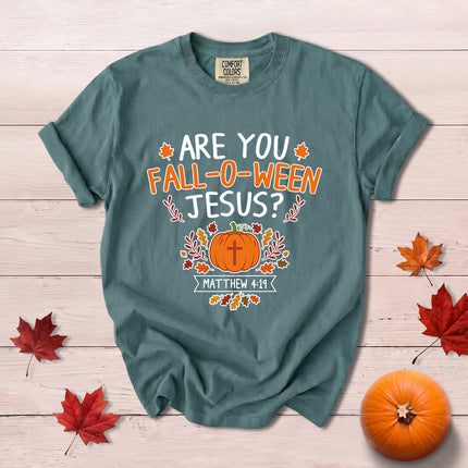 Comfort Colors Fall Autumn Christian Jesus Pumpkin Matthew 4 19 T-Shirt