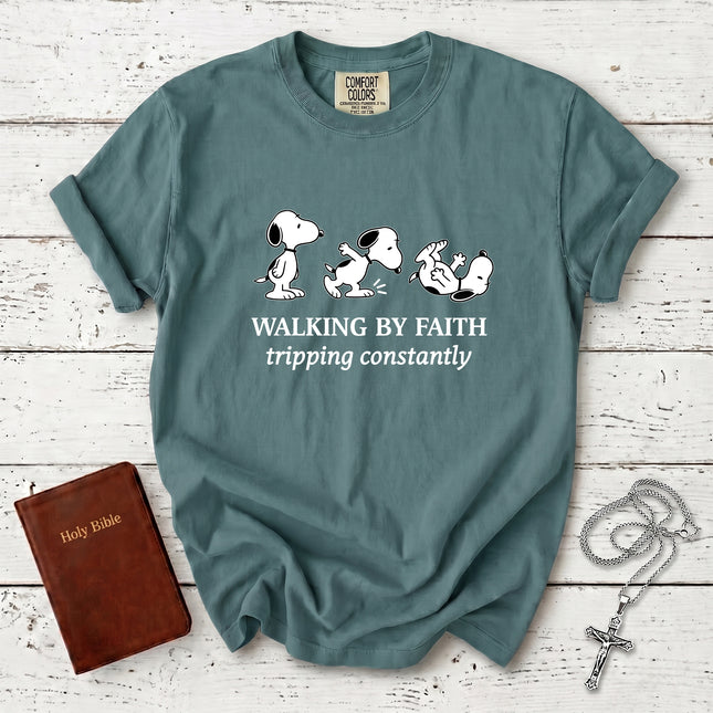 Comfort Colors Walking By Faith Tripping Constantly T-Shirt