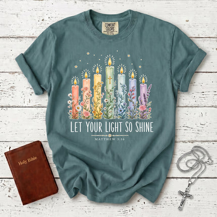 Comfort Colors Let Your Light So Shine Matthew 5:16 Christian Bible Verse T-Shirt