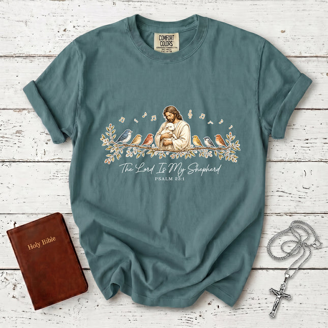Comfort Colors The Lord Is My Shepherd Psalm 23:1 Christian Bible Verse T-Shirt