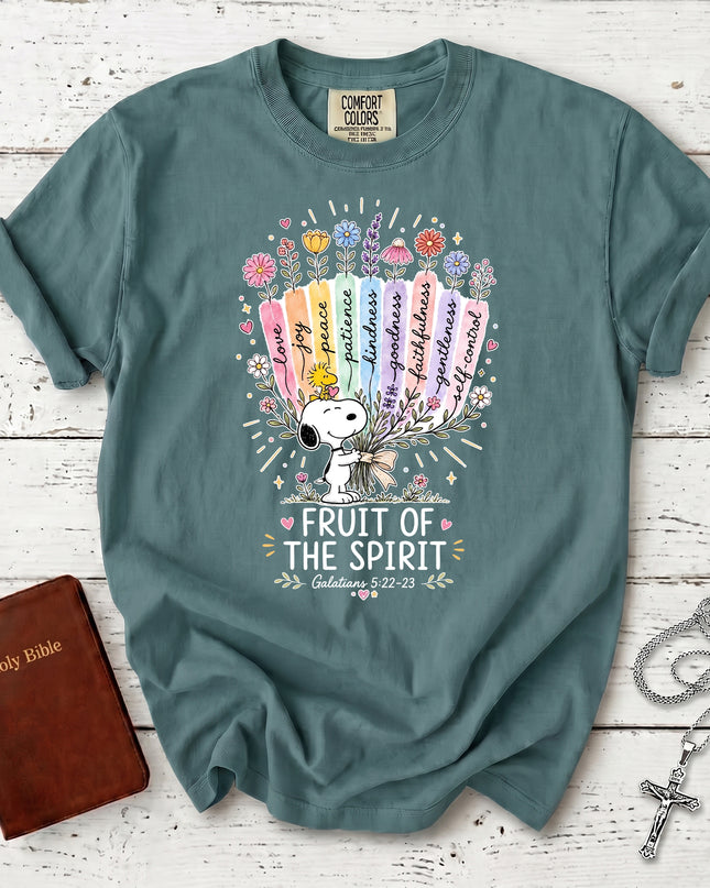 Comfort Colors Fruit of the Spirit Galatians 5:22 Floral Bouquet Faith T-Shirt