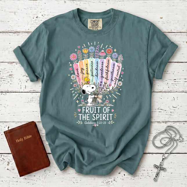 Comfort Colors Fruit of the Spirit Galatians 5:22 Floral Bouquet Faith T-Shirt