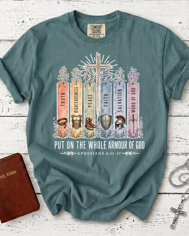 Comfort Colors Armor of God Ephesians 6:11-17 Christian Bible Verse T-Shirt