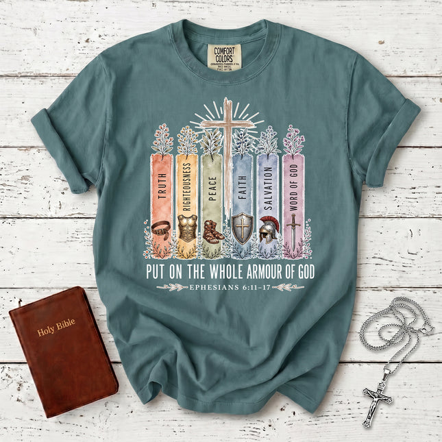 Comfort Colors Armor of God Ephesians 6:11-17 Christian Bible Verse T-Shirt