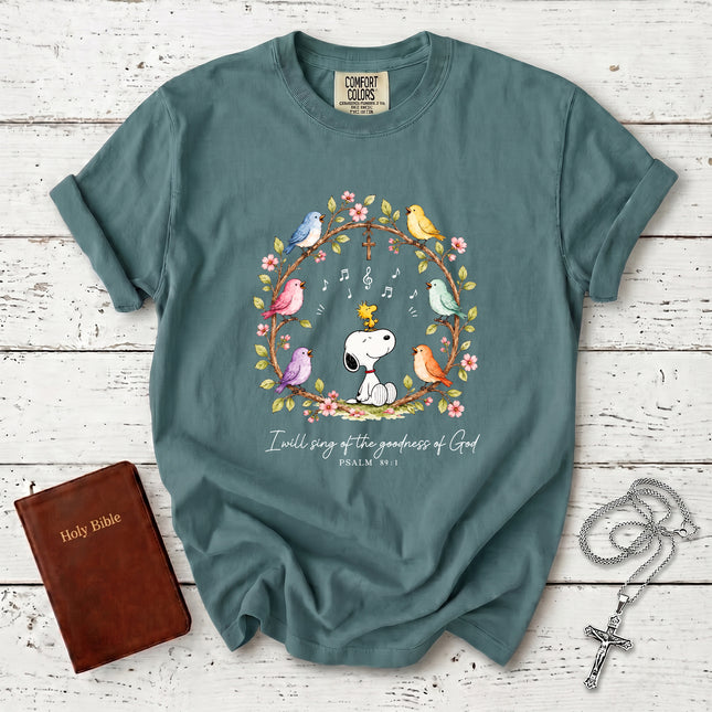 Comfort Colors Christian Psalm 89 1 Goodness of God Floral Worship T-Shirt
