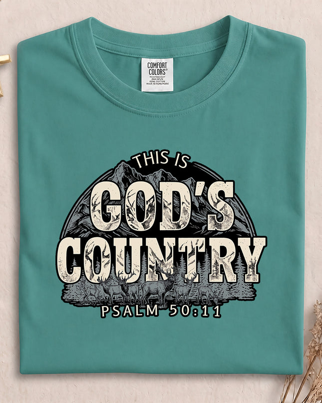 Comfort Colors God's Country Christian Psalm 50:11 Outdoor T-Shirt