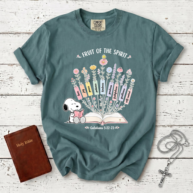 Comfort Colors Fruit of the Spirit Galatians 5:22 Christian Floral T-Shirt