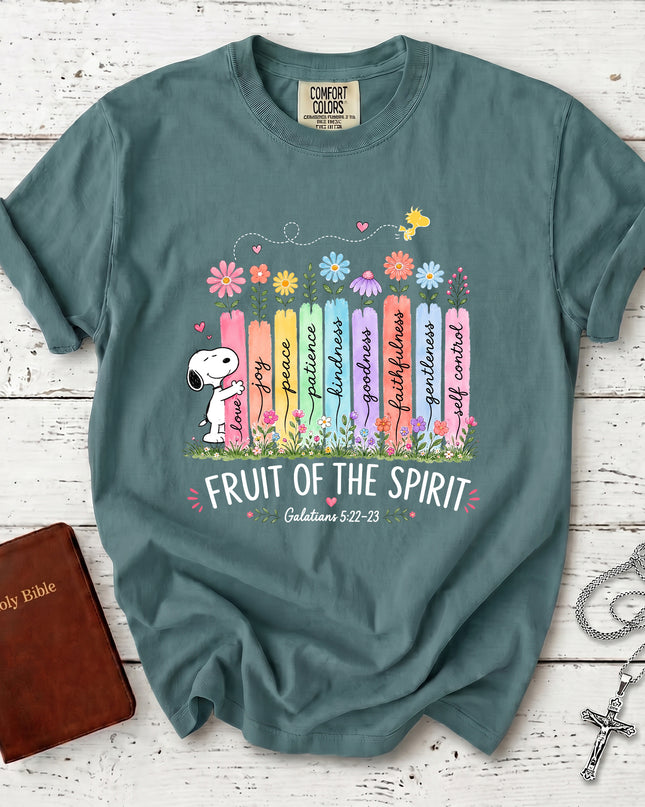 Comfort Colors Fruit of the Spirit Galatians 5:22 Colorful Floral Faith T-Shirt