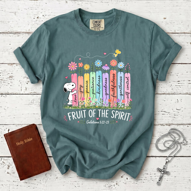 Comfort Colors Fruit of the Spirit Galatians 5:22 Colorful Floral Faith T-Shirt