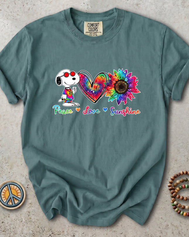 Comfort Colors Peace Love Sunshine Tie Dye Sunflower T-Shirt
