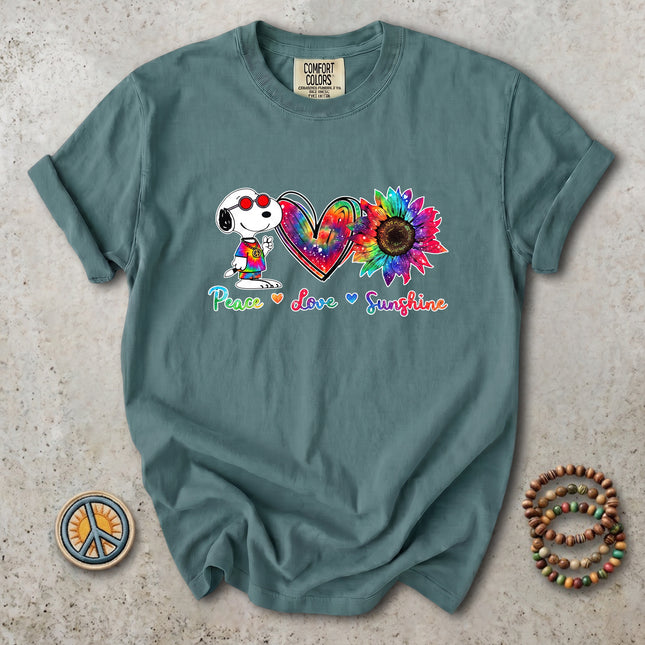 Comfort Colors Peace Love Sunshine Tie Dye Sunflower T-Shirt