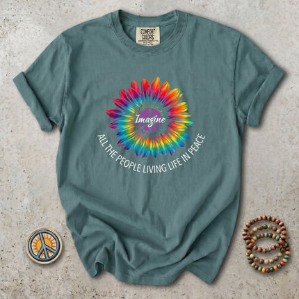 Comfort Colors Hippie Peace Tie Dye Sunflower Retro T-Shirt