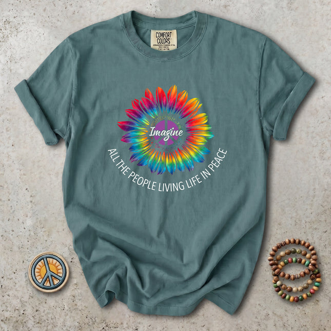 Comfort Colors Hippie Peace Tie Dye Sunflower Retro T-Shirt
