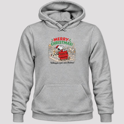 Merry Christmas Snowy Village Holiday Sled Hoodie