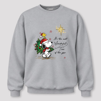 Most Wonderful Time Christmas Tree Star Sweatshirt