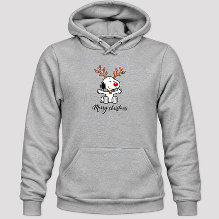 Merry Christmas Reindeer Antlers Red Nose Hoodie