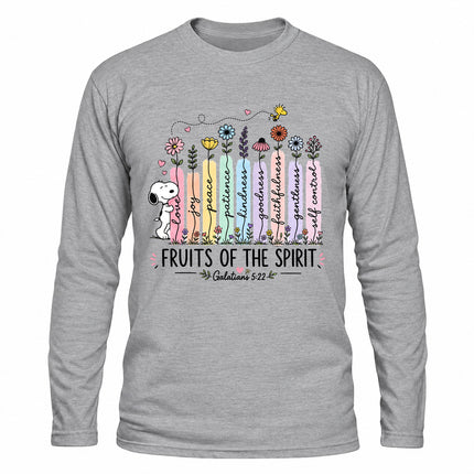 Fruits of the Spirit Galatians 5 22 Floral Christian Christmas Gift Long Sleeve T-Shirt