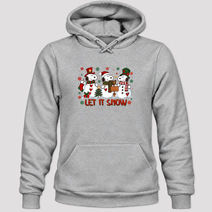 Let It Snow Christmas Snowman Trio Winter Holiday Hoodie