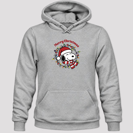 Merry Christmas Santa Hat Colorful Lights Hoodie