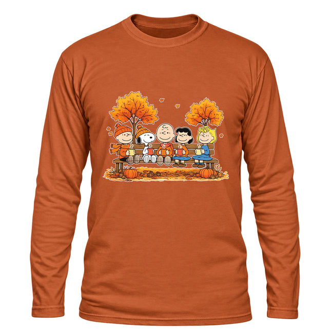 Cozy Fall Pumpkin Autumn Leaves Long Sleeve T-Shirt