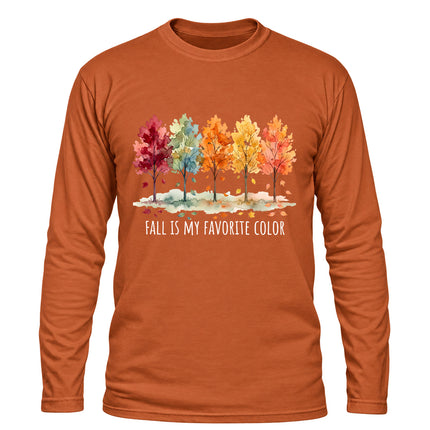 Fall Shirt Fall Is My Favorite Color Autumn Trees Long Sleeve T-Shirt