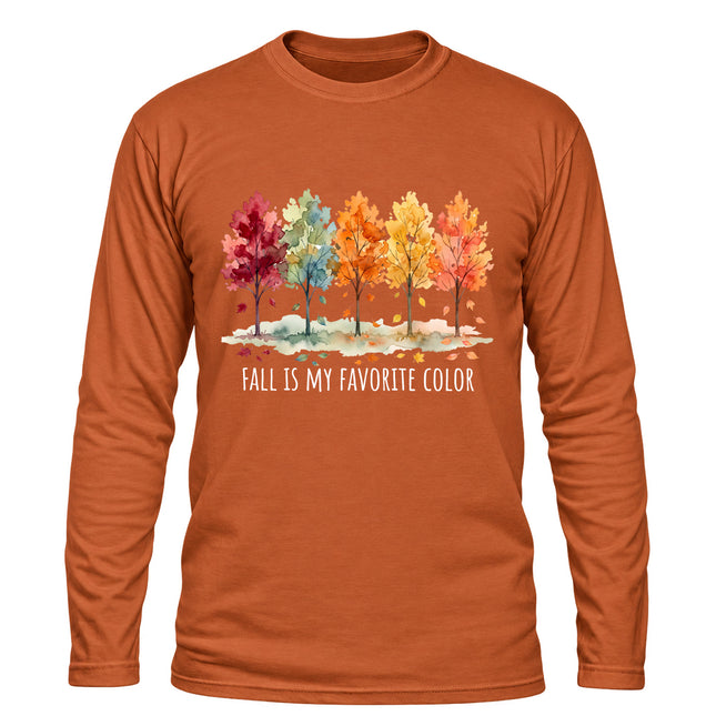 Fall Shirt Fall Is My Favorite Color Autumn Trees Long Sleeve T-Shirt