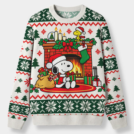 Christmas Fireplace Ugly Sweatshirt Cozy Stockings and Gifts
