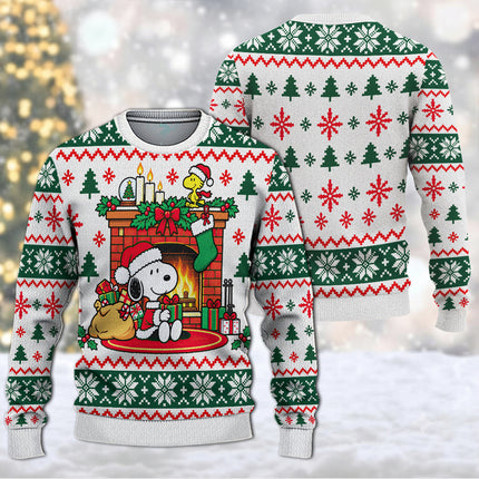 Christmas Fireplace Ugly Sweatshirt Cozy Stockings and Gifts