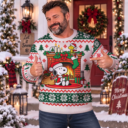 Christmas Fireplace Ugly Sweatshirt Cozy Stockings and Gifts