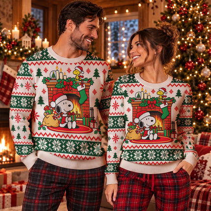 Christmas Fireplace Ugly Sweatshirt Cozy Stockings and Gifts