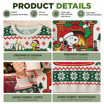 Christmas Fireplace Ugly Sweatshirt Cozy Stockings and Gifts