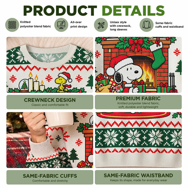 Christmas Fireplace Ugly Sweatshirt Cozy Stockings and Gifts
