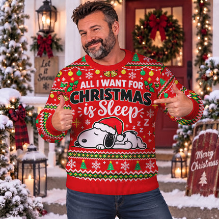 All I Want for Christmas Is Sleep Ugly Sweatshirt Funny Holiday