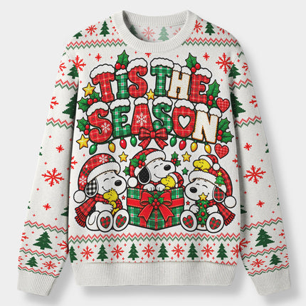 Tis The Season Ugly Sweatshirt Christmas Plaid Lights