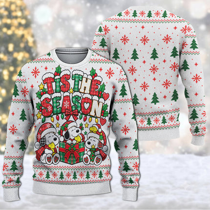 Tis The Season Ugly Sweatshirt Christmas Plaid Lights