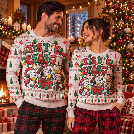 Tis The Season Ugly Sweatshirt Christmas Plaid Lights