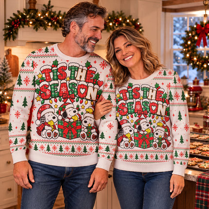 Tis The Season Ugly Sweatshirt Christmas Plaid Lights