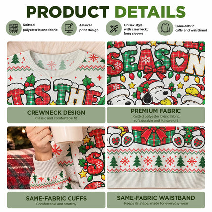 Tis The Season Ugly Sweatshirt Christmas Plaid Lights