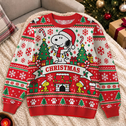 Christmas Ugly Sweatshirt Festive Lights Fair Isle