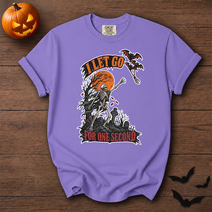 Comfort Colors Halloween Skeleton Graveyard Moon Graphic T-Shirt