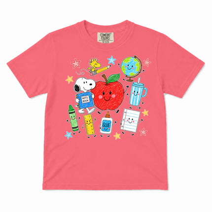 Comfort Colors Back To School Happy Apple School Supplies Kid T-Shirt