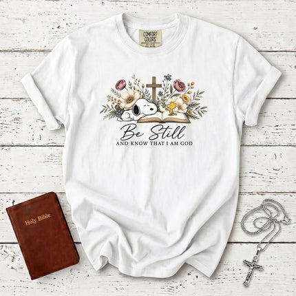 Comfort Colors Be Still and Know That I Am God Christian Bible Verse T-Shirt