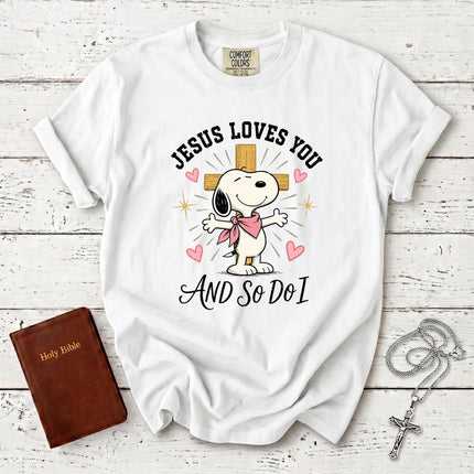 Comfort Colors Jesus Loves You And So Do I Christian Faith Cross T-Shirt