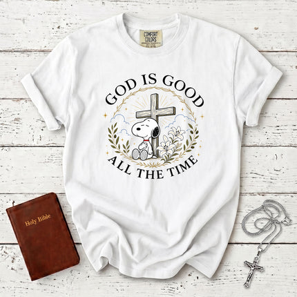 Comfort Colors God Is Good All The Time Christian Cross Prayer Faith Gift T-Shirt