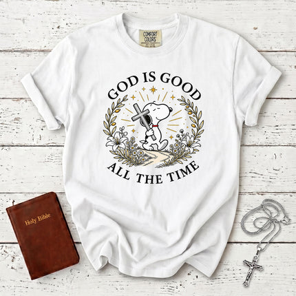 Comfort Colors God Is Good All The Time Christian Cross Faith Gift T-Shirt