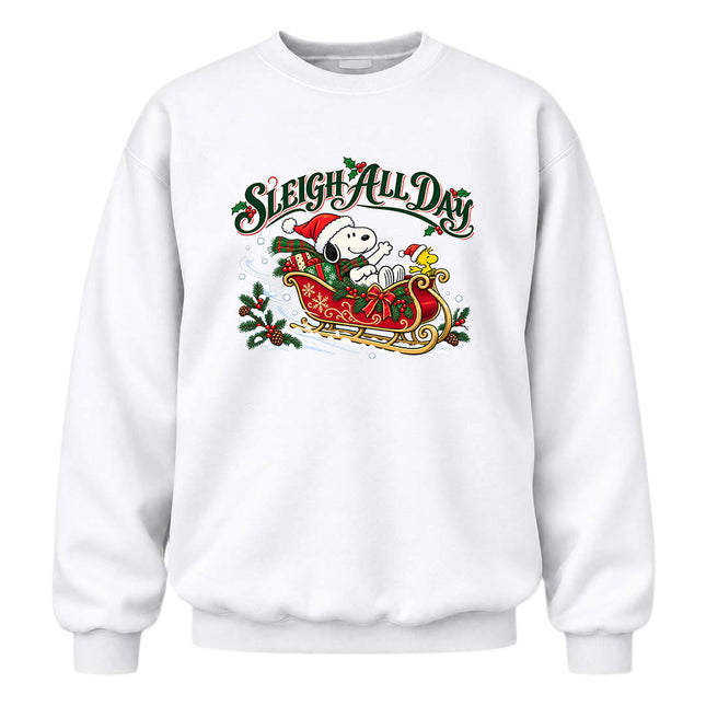 Sleigh All Day Christmas Holiday Sleigh Sweatshirt