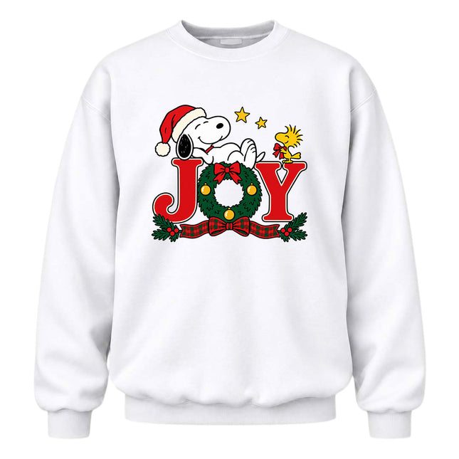 Christmas Joy Wreath Cozy Holiday Sweatshirt
